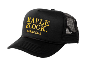 MAPLE BLOCK BLACK & GOLD FOAM TRUCKER HAT